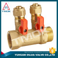 Aluminum handle MLstyle 2 way manifold 5 valve manifold with 3 brass ball valve 1/2 brass water knockout drum